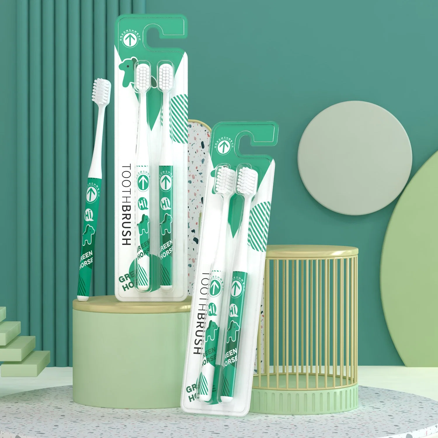 Free Sample Soft Bristles Professional Toothbrush 2 in 1 Adult Toothbrush