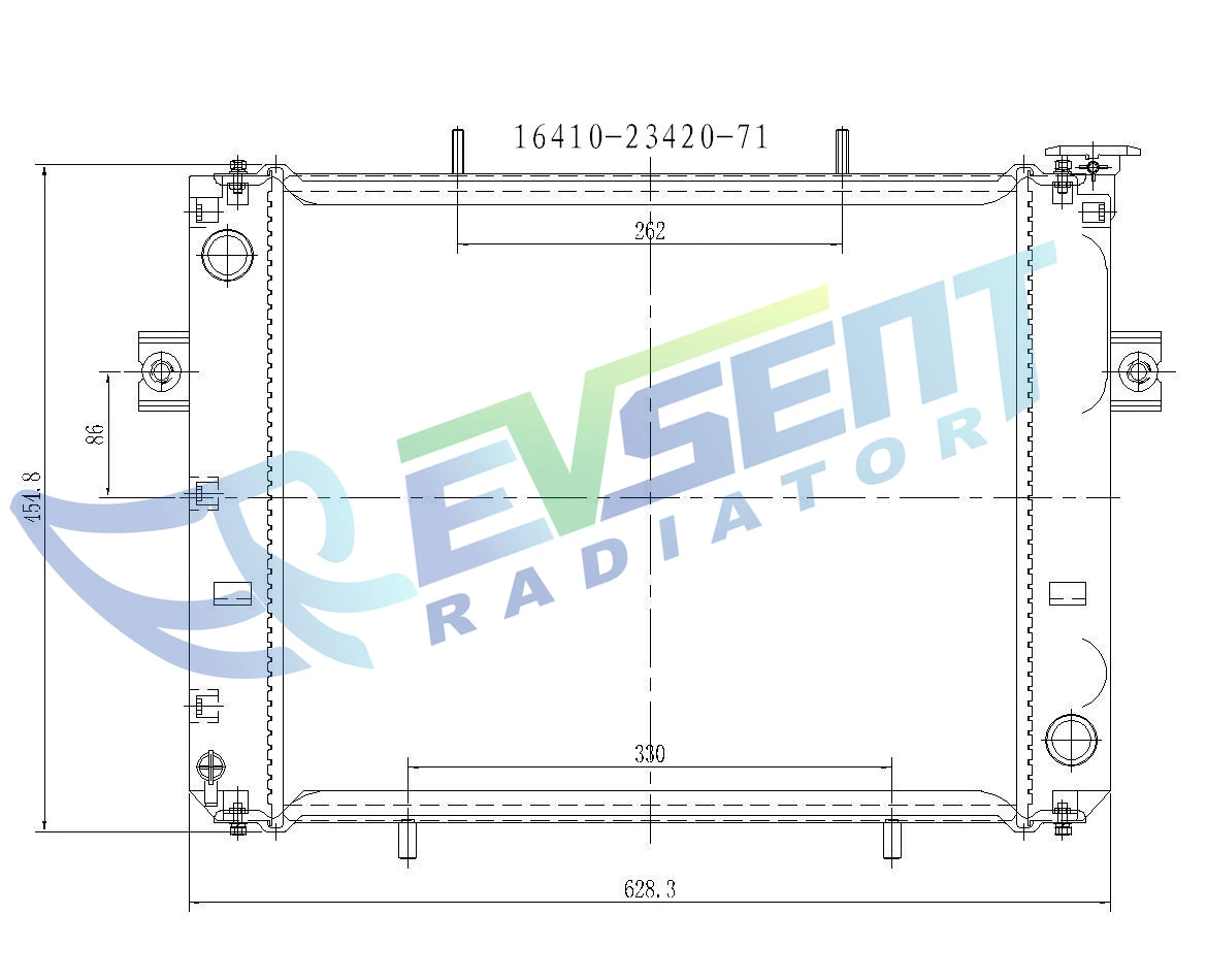 Forklift Engineering Equipment Aluminum Water Radiator for Toyota 16410-26600-71