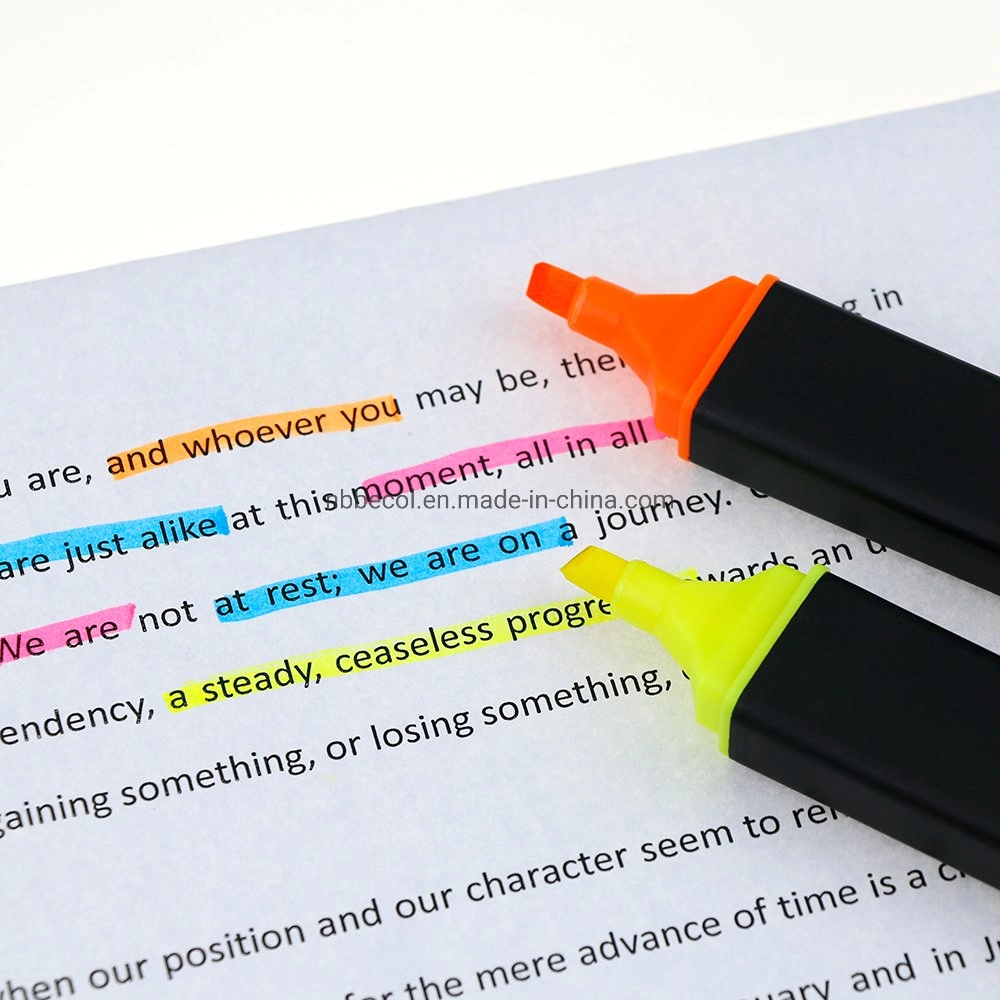 Multi Color Non Toxic Ink Highlighter Text Marker with Custom Logo