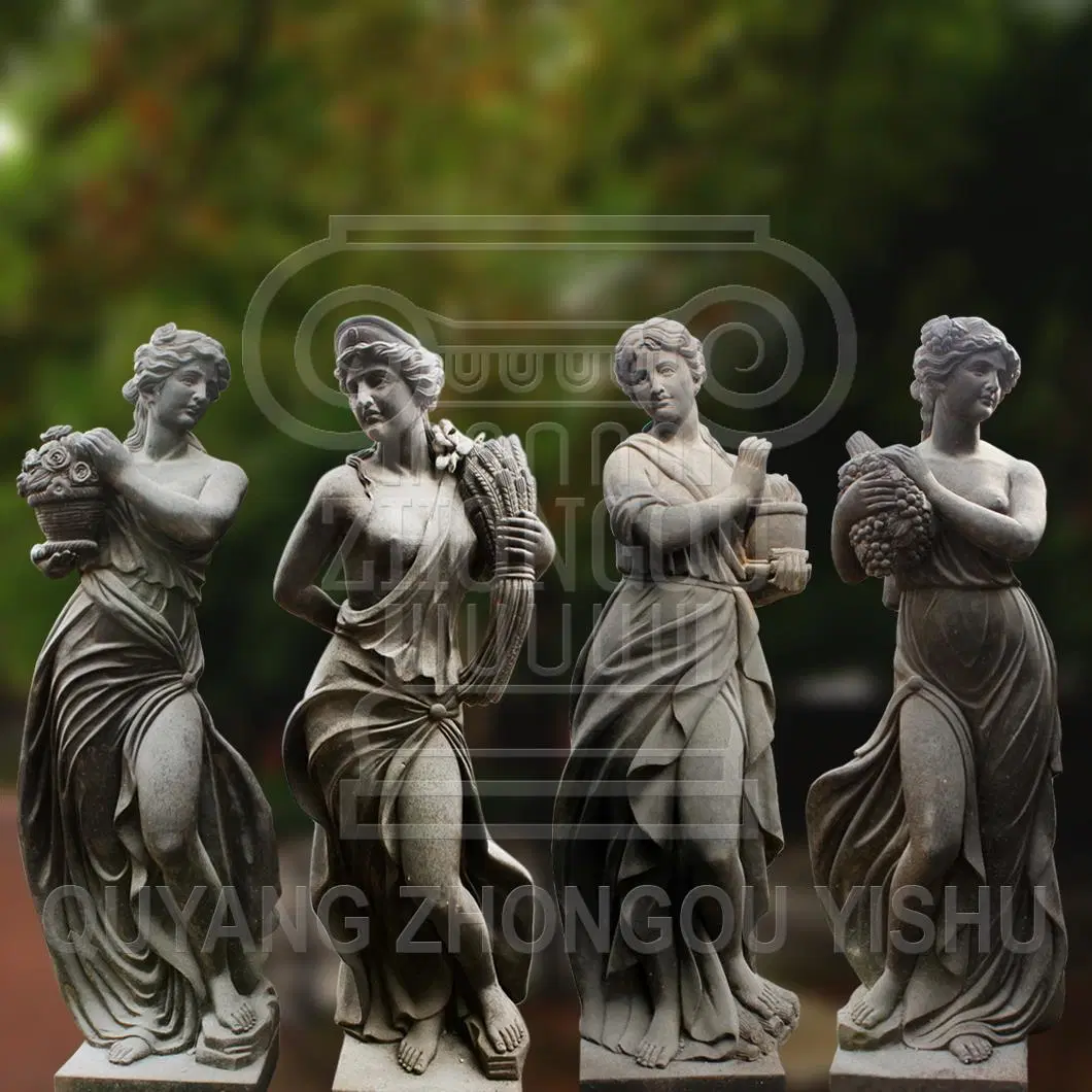 Мраморные камня известняка скульптура бога четыре сезона статую сад оформление