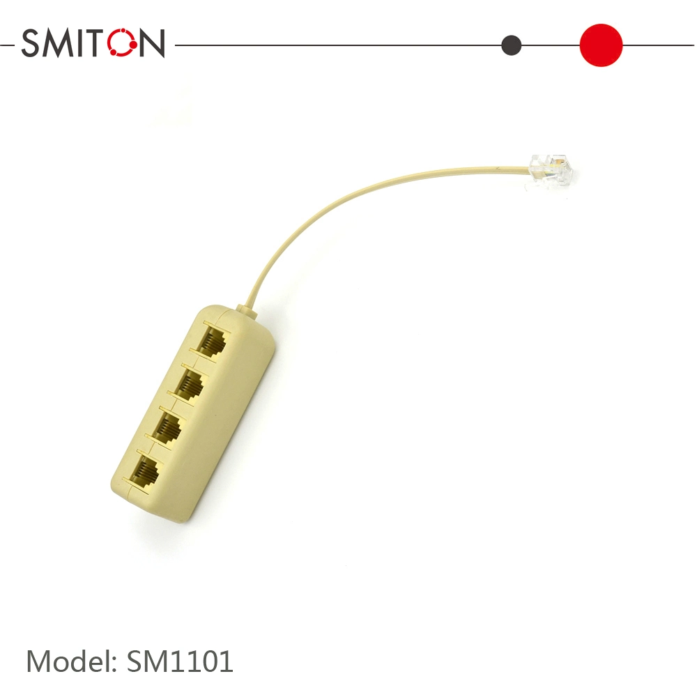 4 Ports Rj11 Male to 4 Female Extension Cable