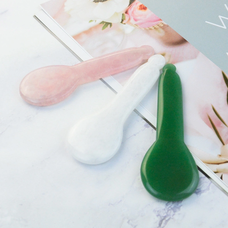 Rose Plume Acupoint Jade Gua Sha Racloir de massage