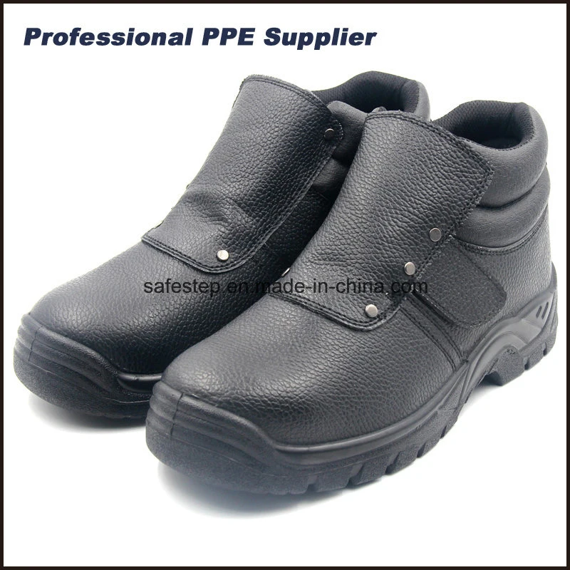 CE Black Men&prime; S Ankle Genuine Leather Steel Toe Cap Anti Static Oil Resistant Cheap Welder Work Safety Boots Manufacture