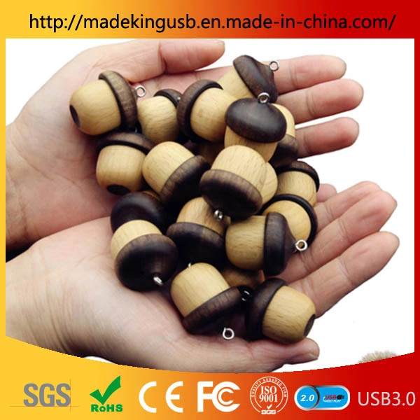 16/32/64G Handmade Wooden Nuts / Acorns USB Flash Drive for Storage Creative Cute Gift