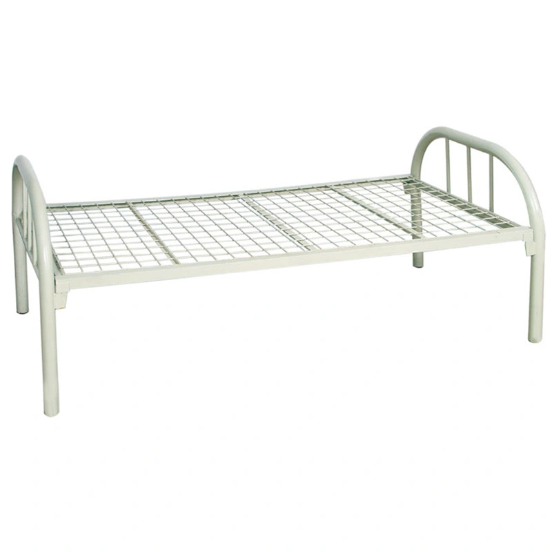 China Ningbo Steel Furniture Single Metal Bed Frame with Mesh Base