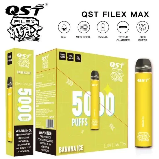 2023 novos populares tubos de papel de Pape Filex Max 5000 descartáveis QST 12 ml de e-Liquid Atacado I Vape