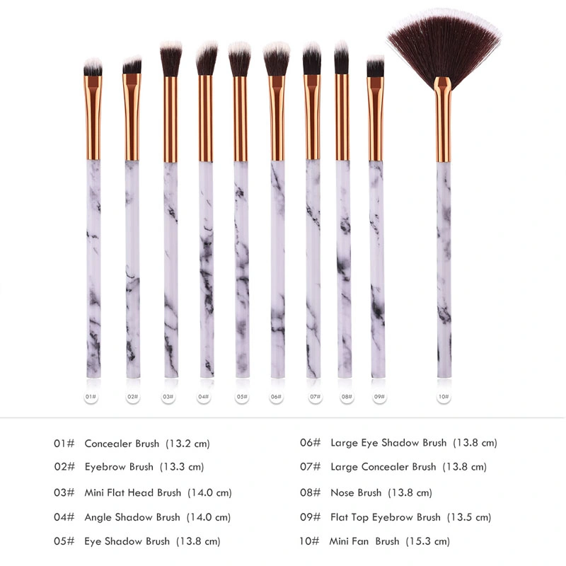 10pcspromotions Marbling Texture Brushes Face Foundation Powder Eye Shadow