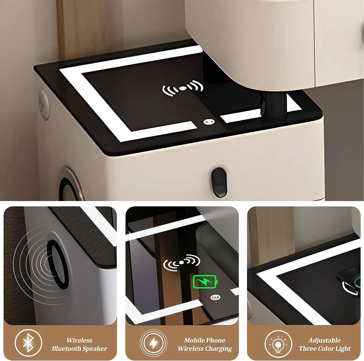 Nova Smart Dormitorio muebles Juego de tocador de la tabla del aparador con espejo y luces conforman la tabla de madera