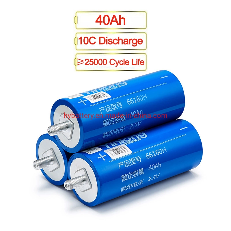 Wholesaler Yinlong Cylindrical High Quality Original 100% A Grade Rechargeable Lithium Lto 66160h Lto 2.3V 40ah Battery for Electric Bicycles