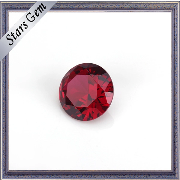 Prix de gros rond 5# Ruby pierre synthétique pour bijoux