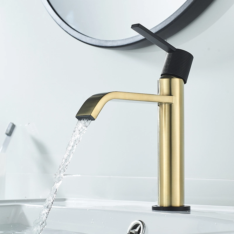 Momali популярные продажи Brushed Gold Brass Basin Faucet для ванной Душевая комната