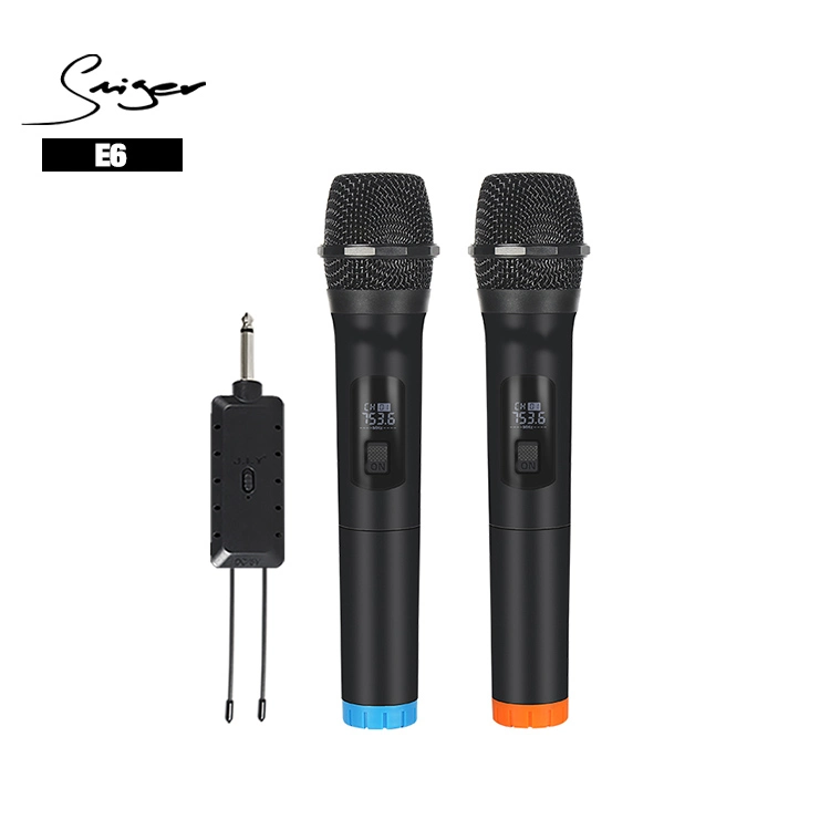 Smiger Universal Wireless Microphone Portable Rechargeable Wireless Hand-Held Microphone with Receiver E6