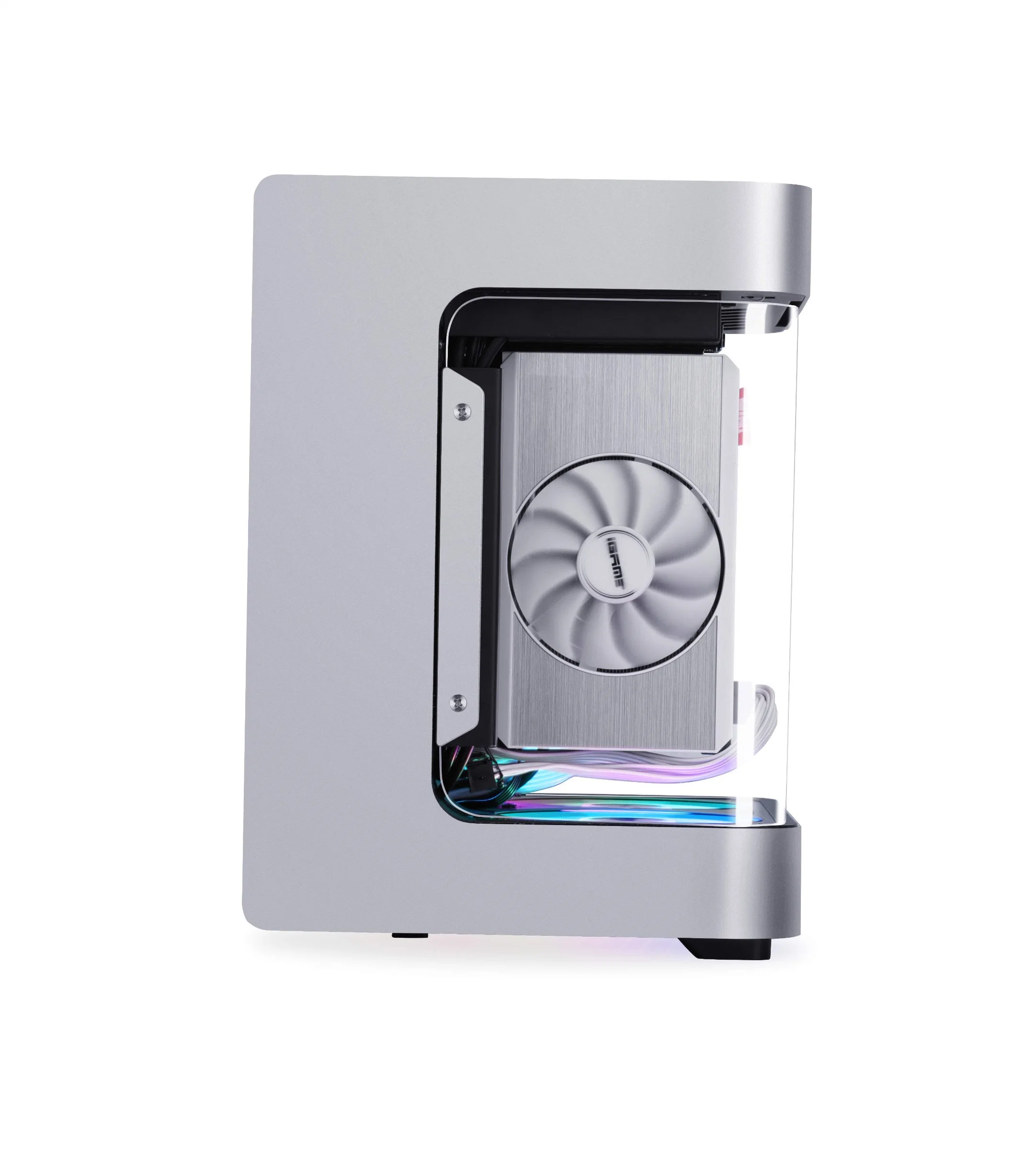 Itx Tempered Glass Front & Side Panels White/Sliver USB3.0 X 2 Aluminum Chassis