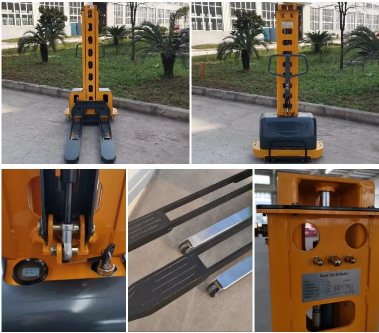 Walkie Pallet Stacker Hydraulic Portable Lift Stacker 500kg Self Loading Stacker