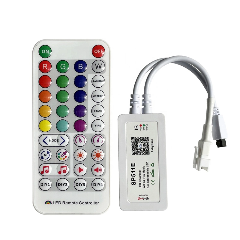 DC5V Ws2812b Individually Addressable 5050 RGB LED Strip and Sp511e Music Controller Bluetooth Dual Output EU Us UK Au Power Kit