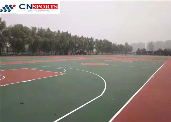 Dicke kann Silikon PU Sportplatz außerhalb Elastizität Basketball / Volleyball / Badminton / Tennis anpassen Tennisplätze Bodenbelag