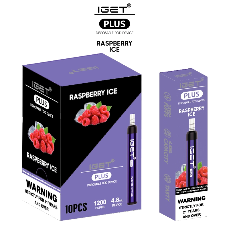 Iget Plus e-Liquid Vape 1200bocanadas Mini E-cigarrillo Peach hielo Banana