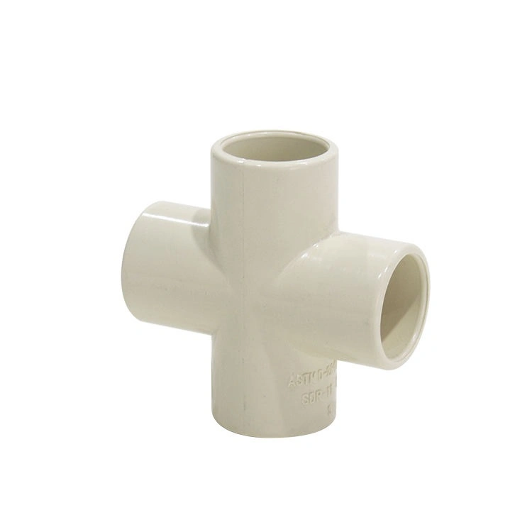 PVC Pipe Fitting Four Way Cross Tee for Water Supplying