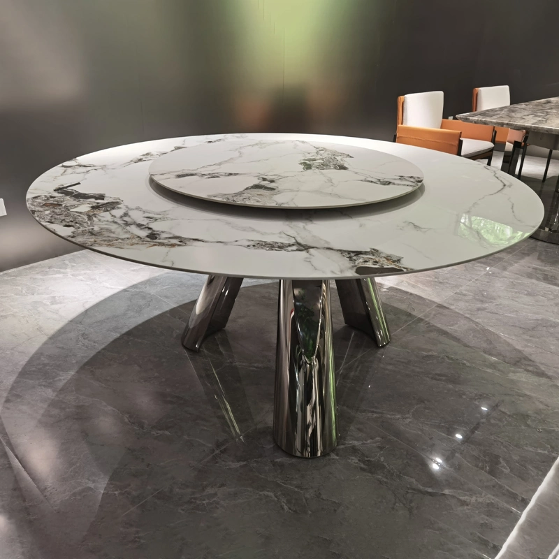 Table de salle à manger en métal pour mobilier de jardin extérieur et restaurant très demandée