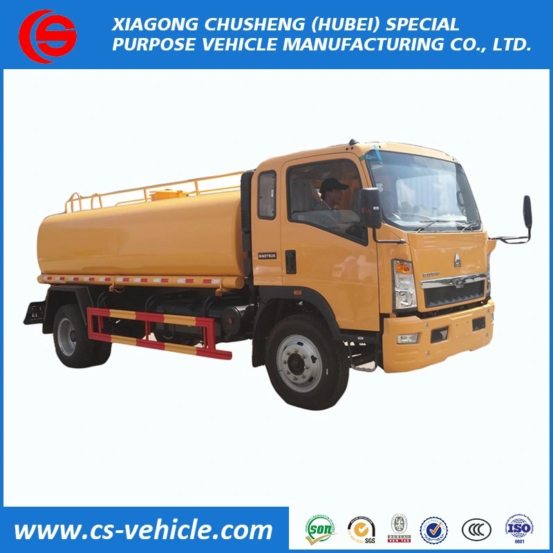 Sinotruk HOWO 4X2 8000 Liter Water Spray Tank Truck High Pressure Water Truck Water Bowser Truck on Sale