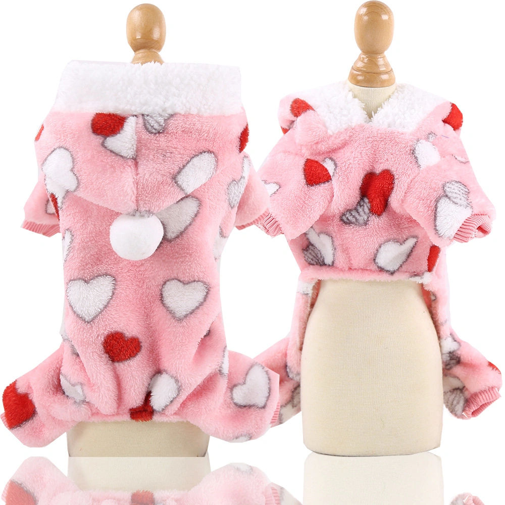 Cute Fleeced Indoor Pajamas Dog Clothes Christmas Garment Clothings