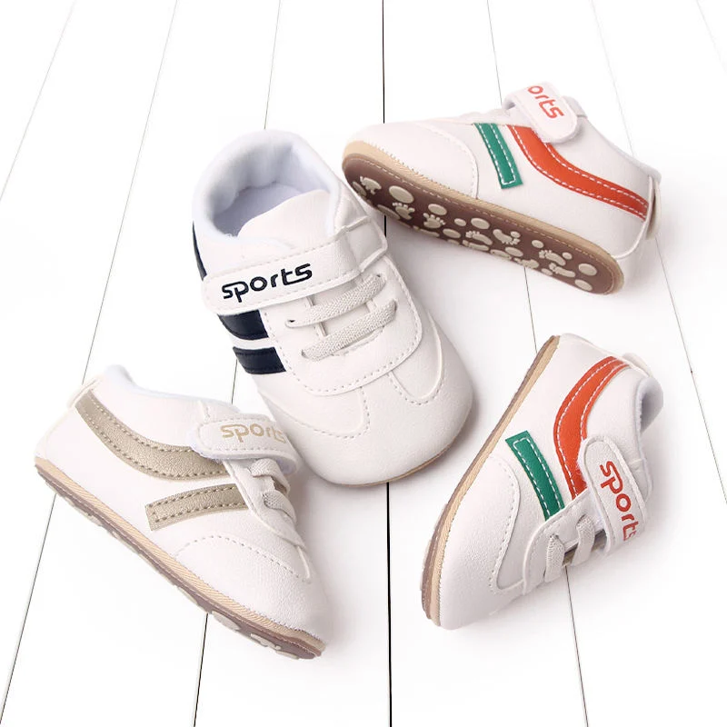 New Arrival Lace up Anti Slip PU Leather 6-9-12 Mouth Baby Shoes