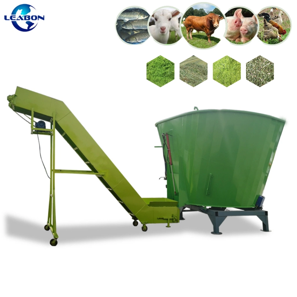 Boa qualidade gado Forage Feed Equipamento de mistura TMR Mobile Silage Preço de misturador de alimentação