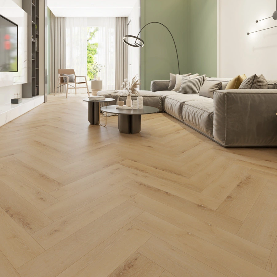 Indoor Hard Floor Herringbone Wood Texture Unilin Click Spc Flooring