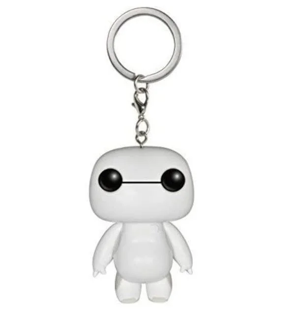 Disneyy Soft Touch 3D /2D PVC  Baymax Gifeware Figurine Key Ring