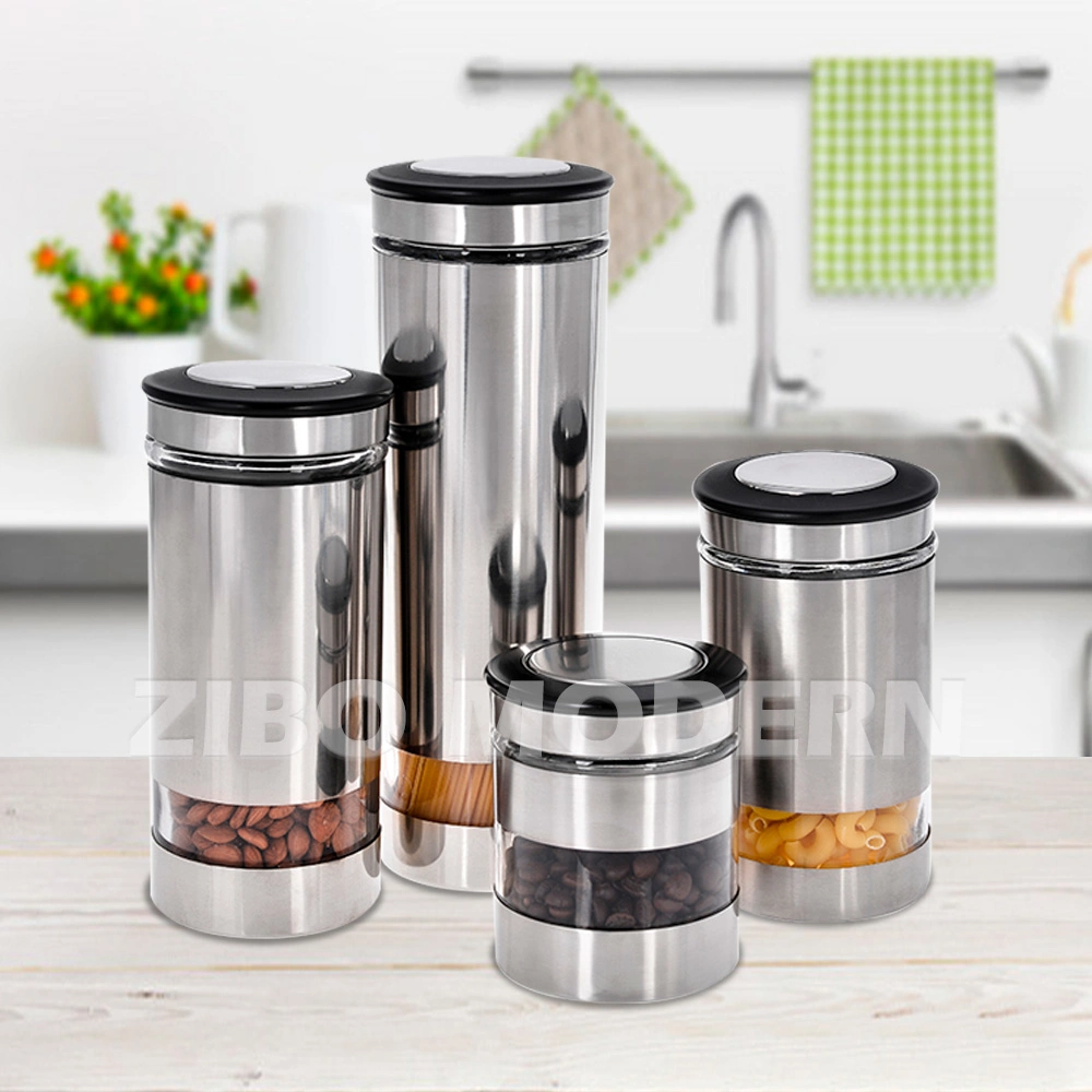 Wholesale/Supplier Stainless Steel Glass Jars and Bottles Storage with Lid