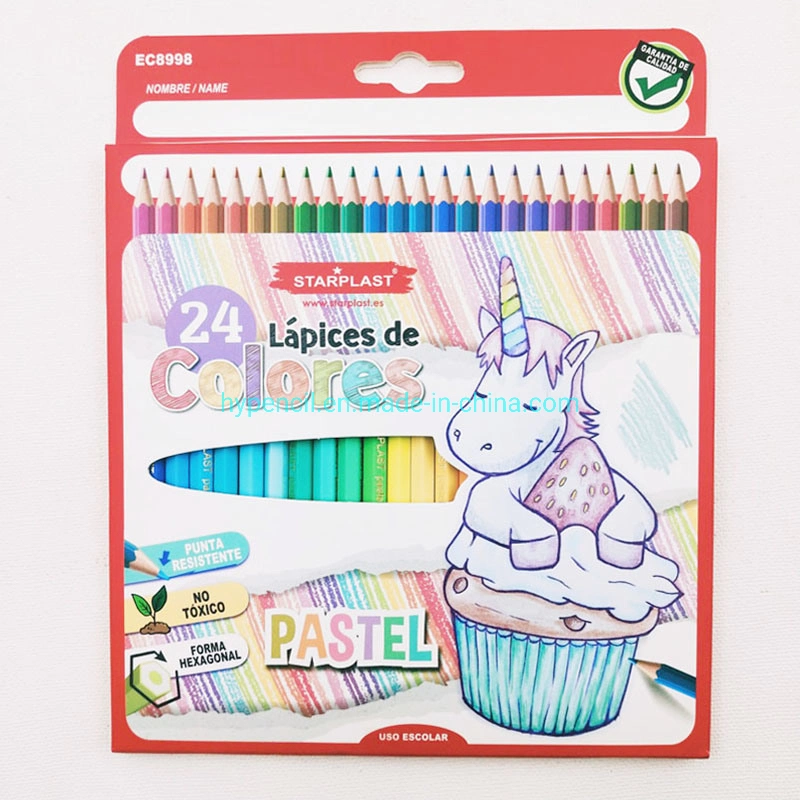 Colored Pencil - School Stationery Art Supplies Set of 24 Pastel Color Pencil