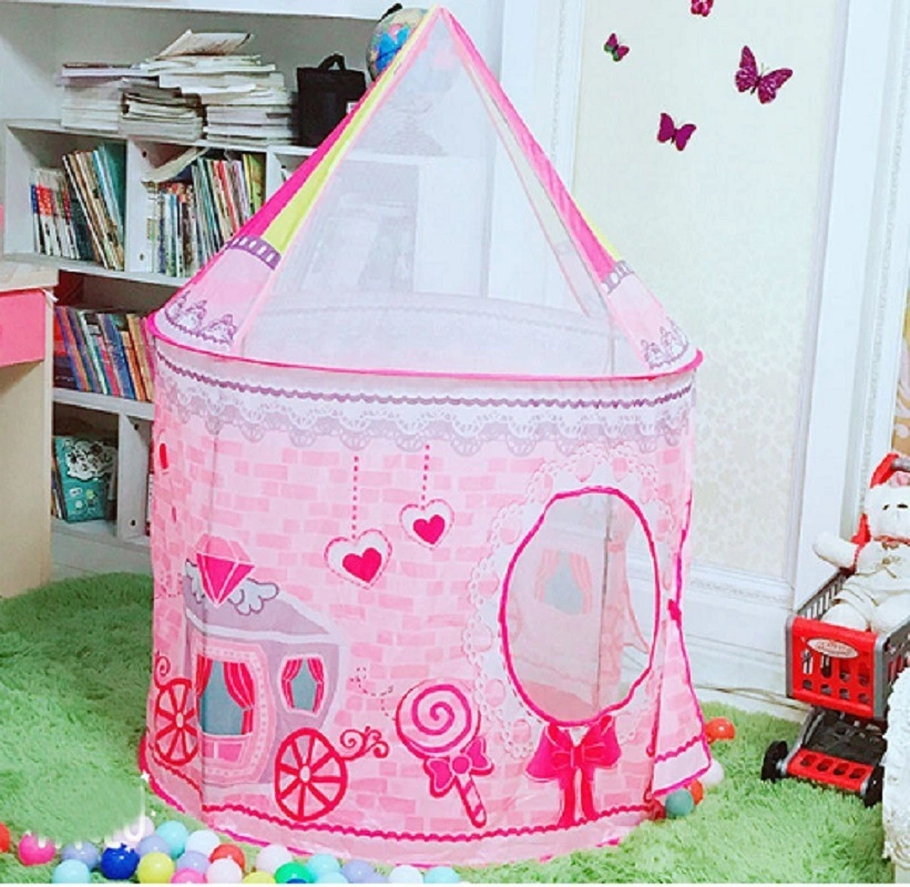 Kiddie Princess Wagon Tent Collapsible Children Tent Pop up Round Game Room Wbb16356