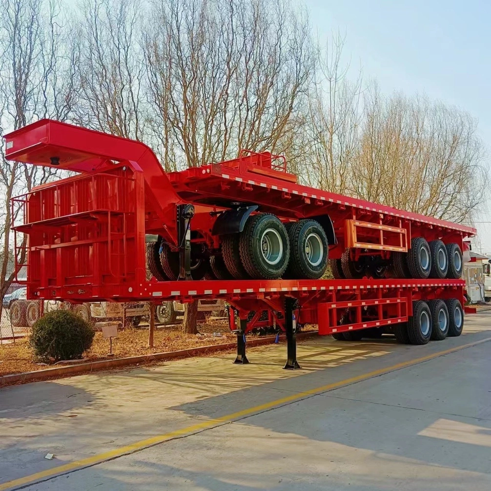 Excavator/Crawler Crane/Machinery Transport Low Loader Bed Semi Trailer with 2 to 4 Axles