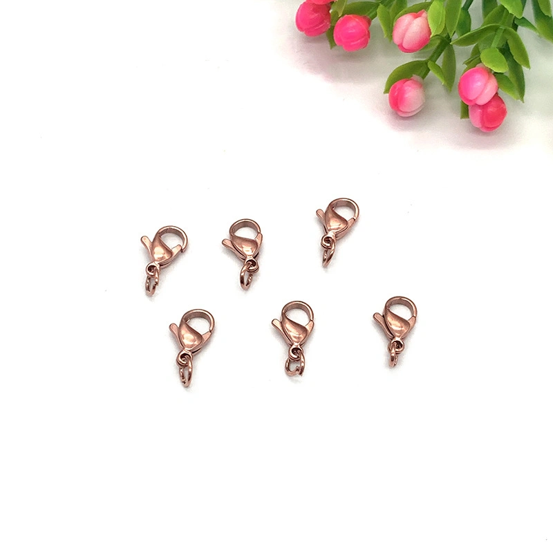 Aço inoxidável banhado a vácuo de travamento de lagosta Rose Gold Bracelete Colar bricolage de travamento de ligação Ornament acessórios de vestuário