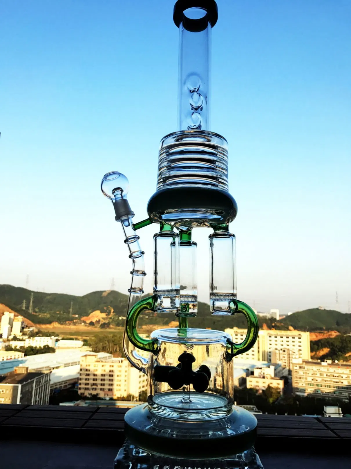 China Manufacturer New Heady DAB Rig Glass Water Pipe, Diamond Glass Wholesale/Supplier Recycler Glass Smoking Pipe