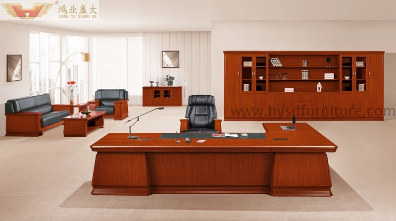 L Shape King Size E1 MDF Veneerluxury Office Executive Table (HY-D7024)