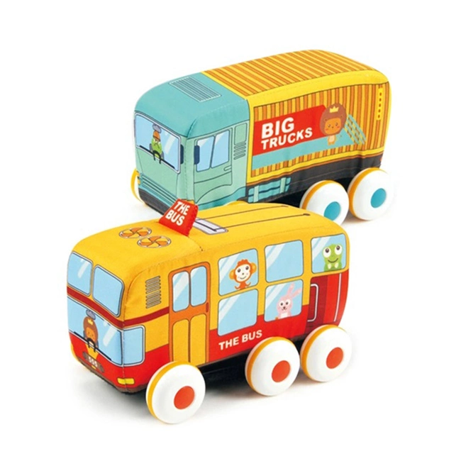 Brinquedos de Carro de Pano Macio em Miniatura para Bebês, Brinquedo de Veículo Macio para Crianças, Brinquedo de Carro de Pano para Bebês, Brinquedos de Ônibus e Táxi de Material de Pano para Bebês, Brinquedo de Carro Fofo e Macio para Bebês.