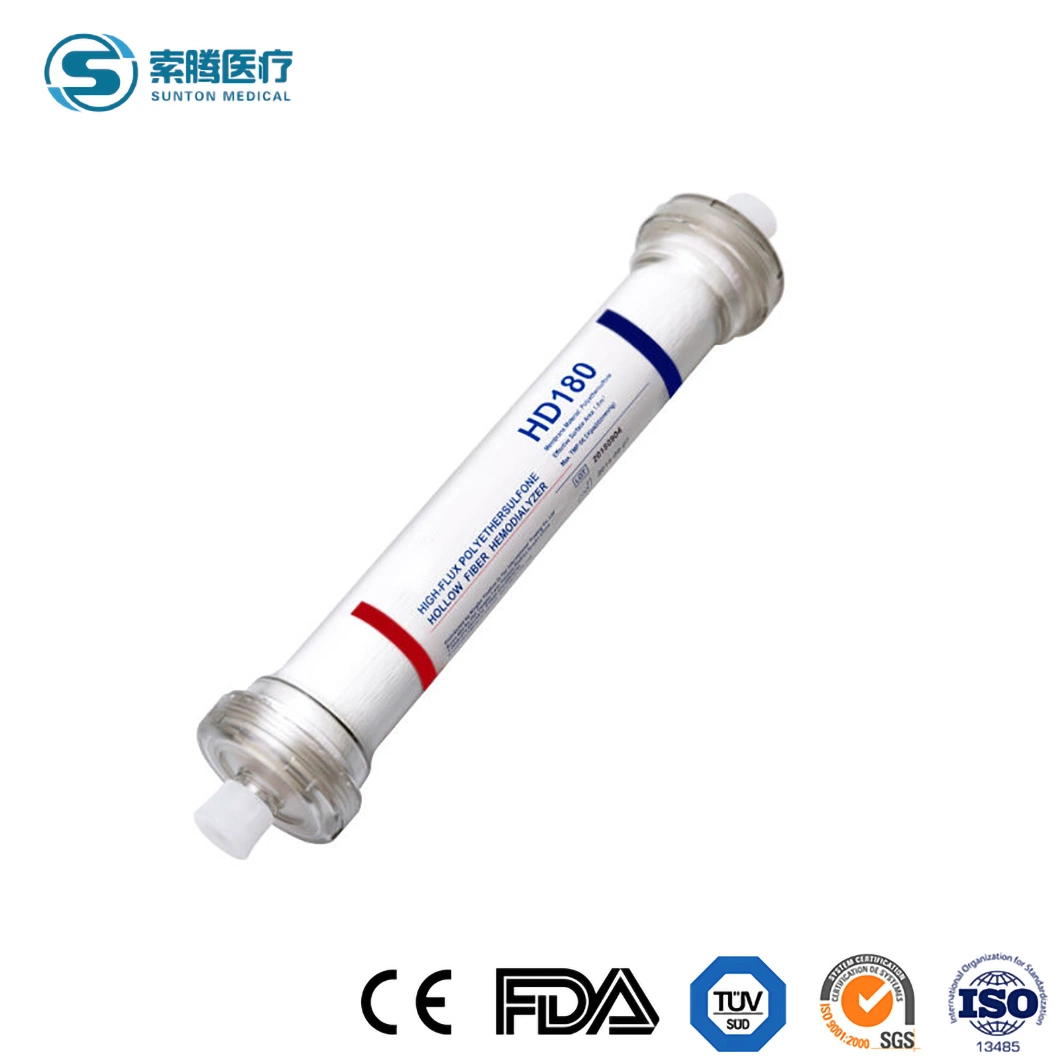 Sunton grado médico de alta calidad Hemodialyzer dializador China Pes Pes la calidad del material Hemodialyzer dializador fabricantes grado quirúrgico Medical dializador