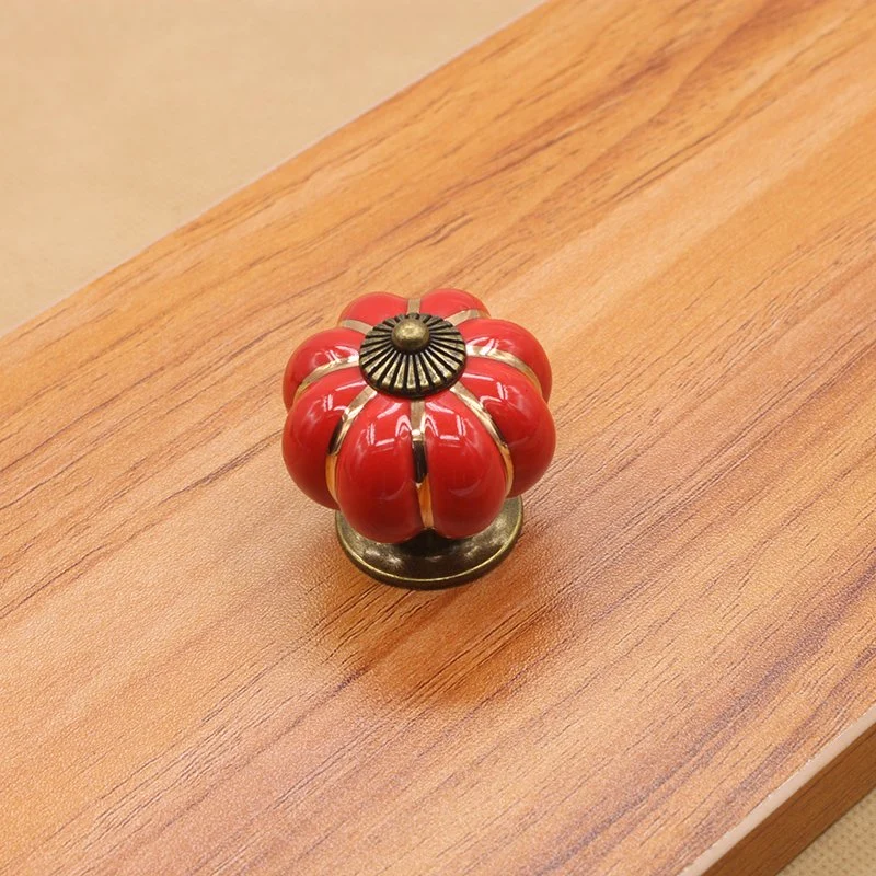 Gabinete de calabaza de cerámica Vintage perillas de las perillas de puertas de Cocina Inicio Tira y asas para cajón del aparador aparador