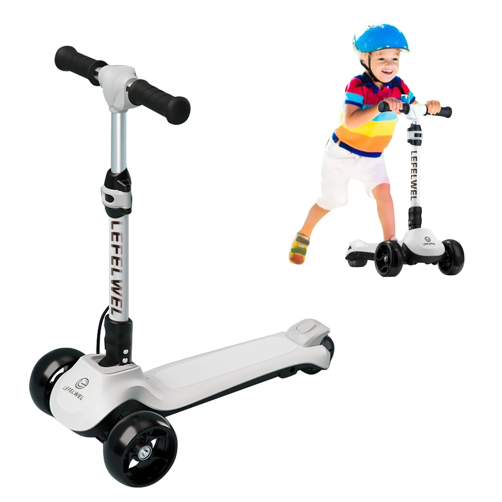 Nouveau modèle Music Power 2 en 1 3 roues pour enfants Scooter 100kg charge max Scooter électrique enfants