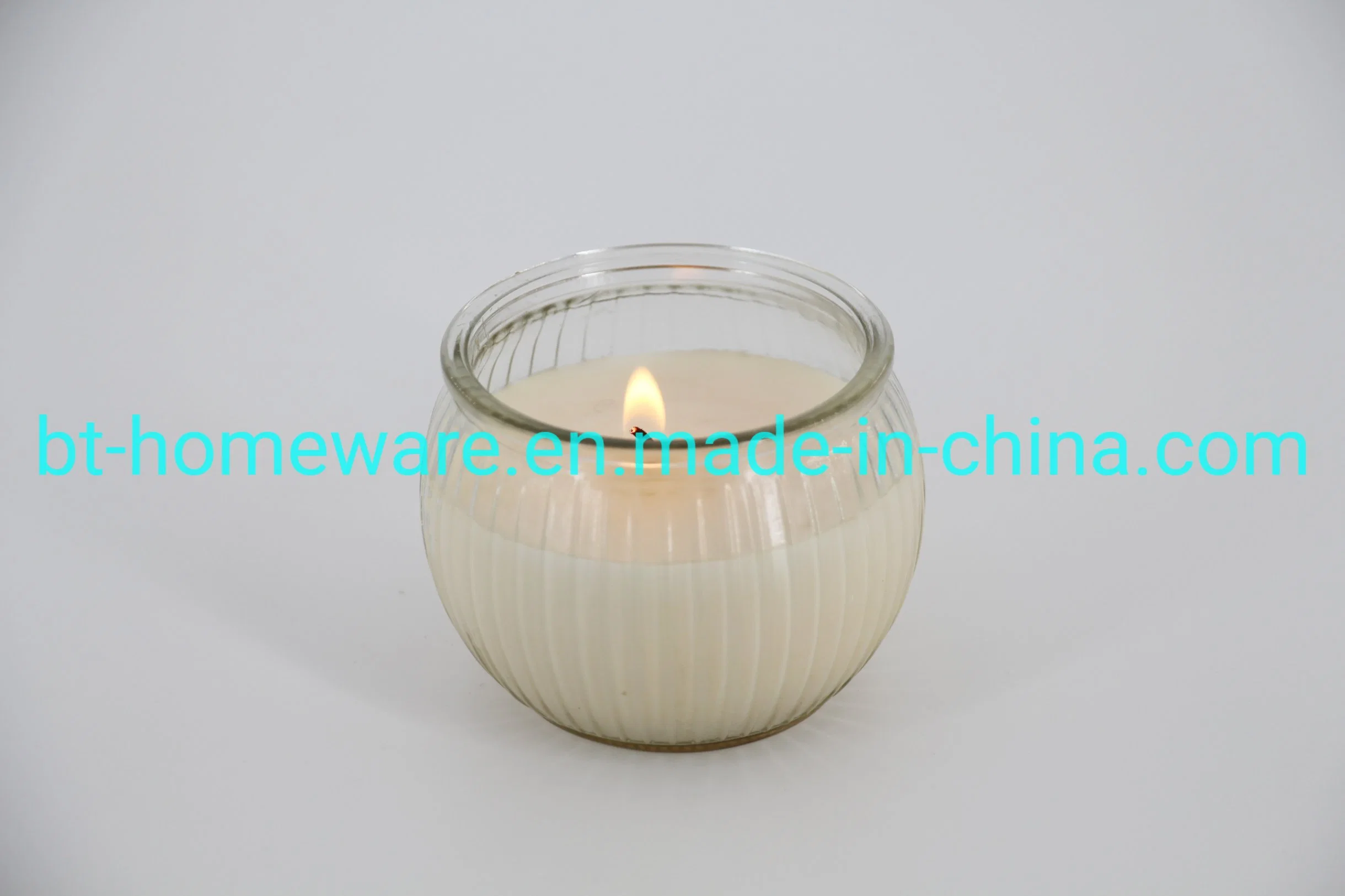 Wholesale/Supplier Hot Sales 175ml 3oz 4 Oz 5oz Clear Vertical Stripes Round Cup Jar for Candle Making