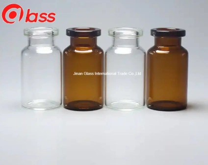 Various Specifications Transparent or Amber Empty Glass Bottle Customized Vial with Lids and Rubber Stoppers