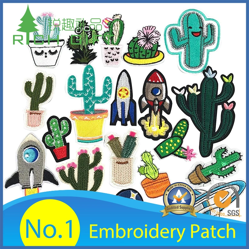 OEM High quality/High cost performance  Big Crocodile Gun Embroidery Pin Eco-Friendly Laser Cut Aviation Bird Dog Snake Number Cycling Eye Emoji Gi Sport Team Shirt Insect Woven Patch