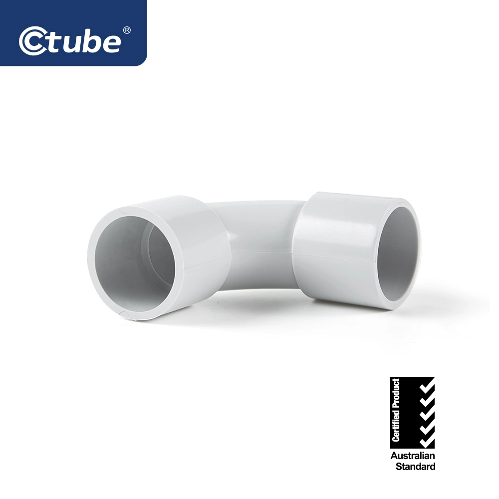 Factory Supply Custom Conduit Fittings Plastic PVC Electrical Pipe 90 Degree Solid Elbow