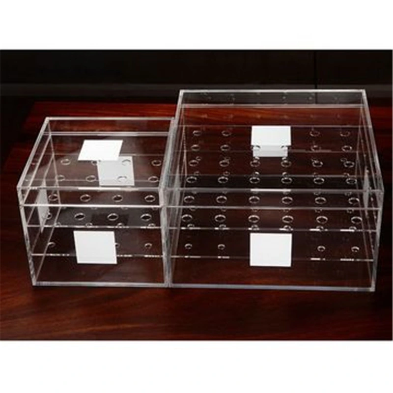 Square Storage Cube Small Candy Box, Clear Acrylic Shelf Storage Container with Lid