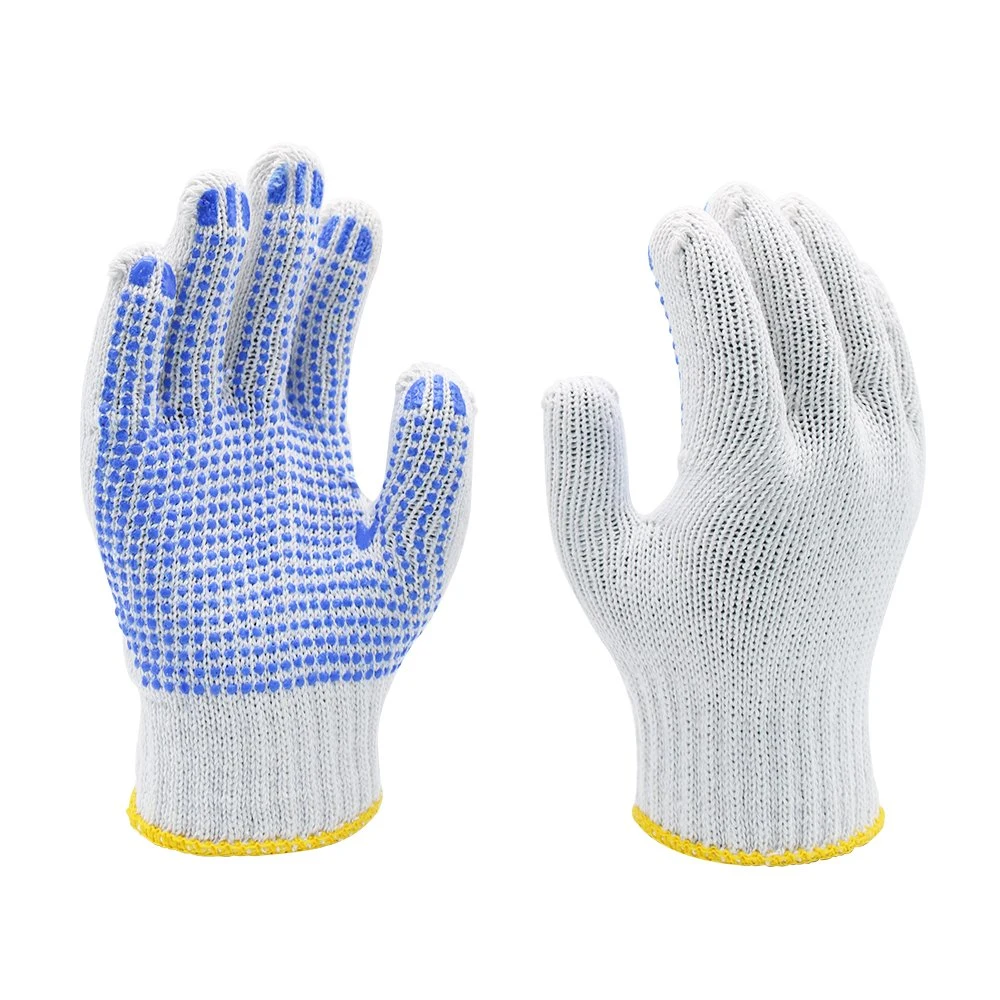 PVC Dotted Knit Safety Work Gloves for Men Women, Comfortable Non Slip Cotton Gloves for General Purpose