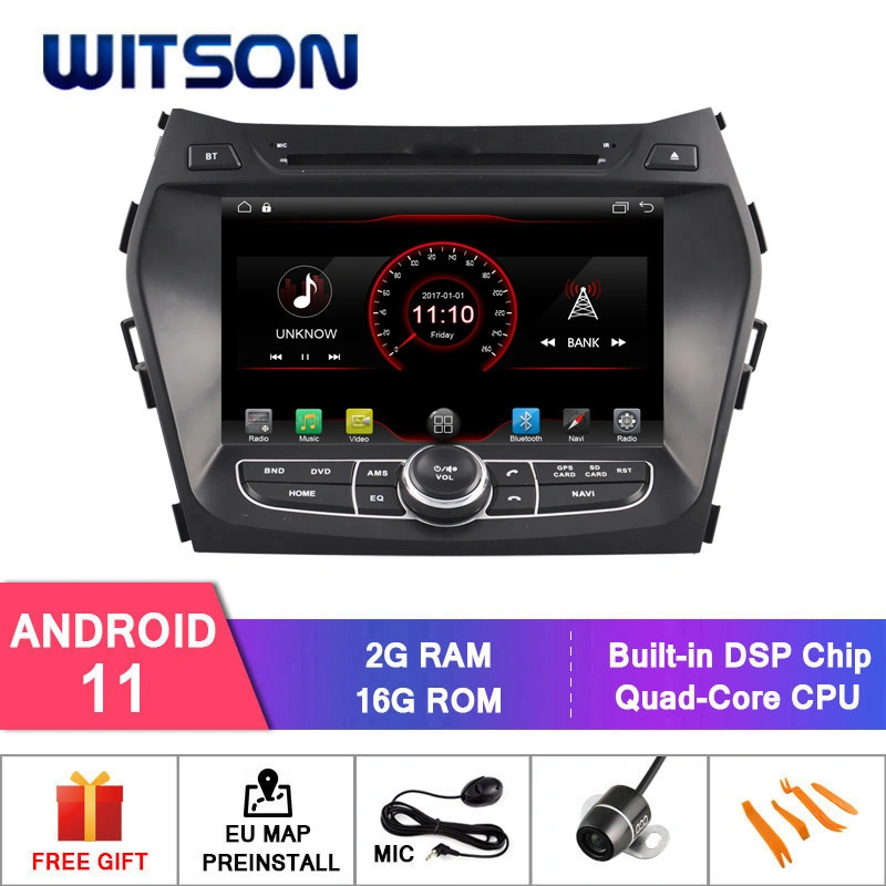 Witson Quad-Core Android 11 coche reproductor de DVD para Hyundai IX45 Micrófono externo incluido, construido en función de TPMS