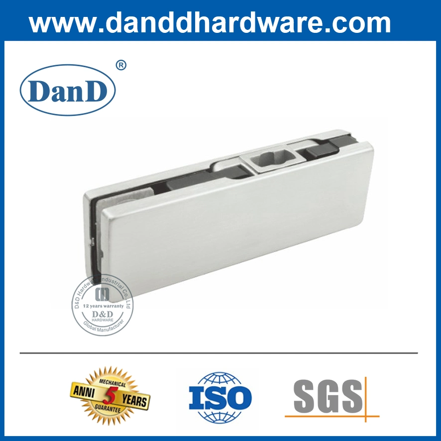 Good Quality 10-12mm Stainless Steel Cover Hardware Inside Casting Aluminum Glass Door Bottom Patch Lock Fitting