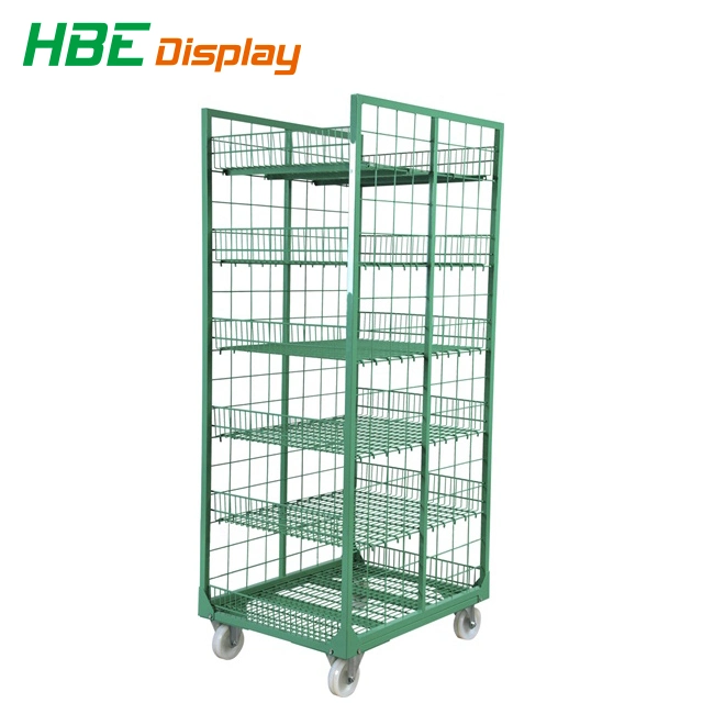 Stackable Foldable Galvanized Metal Storage Wire Roll Container