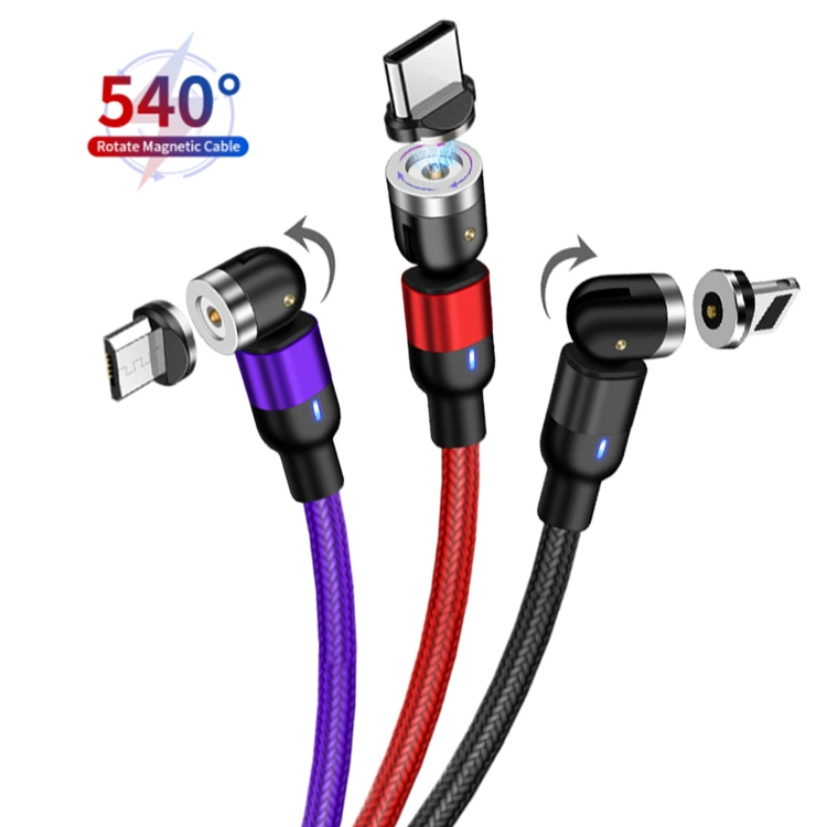 540 Grad Drehung 3 in 1 Magnetische Mikro V9 Typ-C USB-Kabel